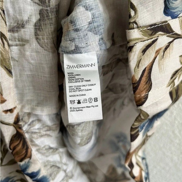Zimmermann Aliane Floral Belted Linen Romper NWT - Picture 6 of 7